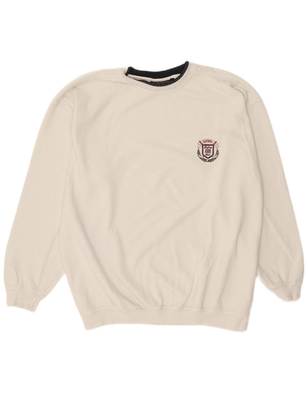 vintage Mens Sweatshirt Jumper 2XL Coton Blanc