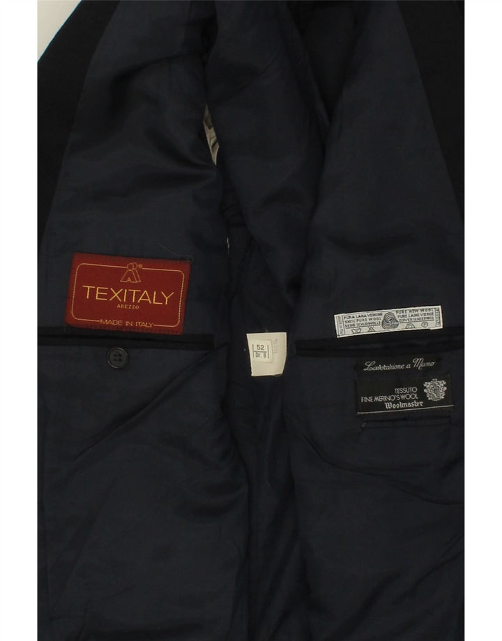 TEXITALY Womens Double Breasted Blazer Jacket IT 52 2XL Navy Blue Viscose Vintage Texitaly and Second-Hand Texitaly from Messina Hembry 