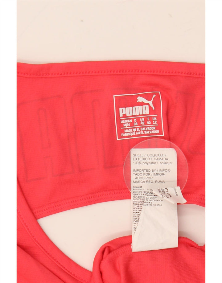 PUMA T-Shirt Graphique Femme UK 12 Rose Moyen Polyester