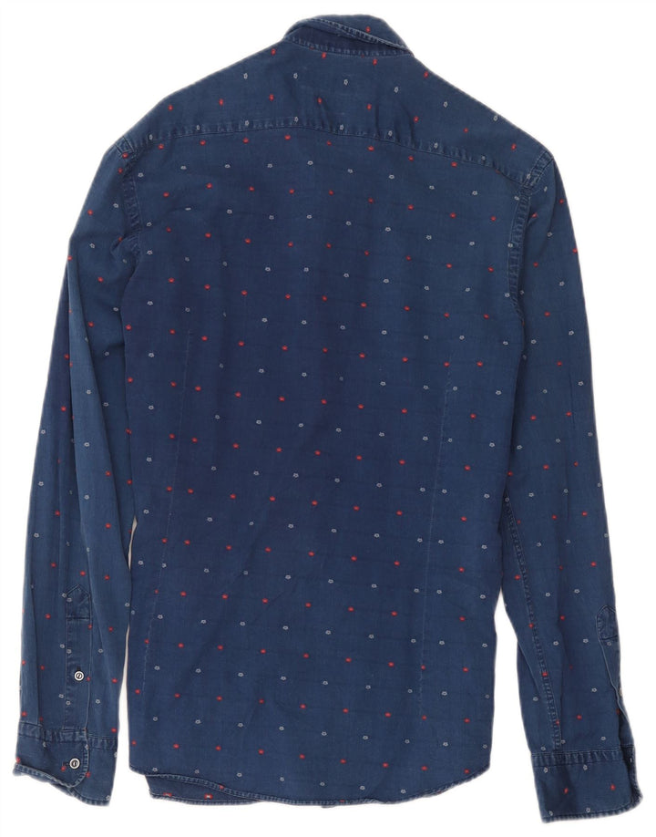 Chemise En Jean Massimo Dutti Homme Bleu Marine Moyen Floral