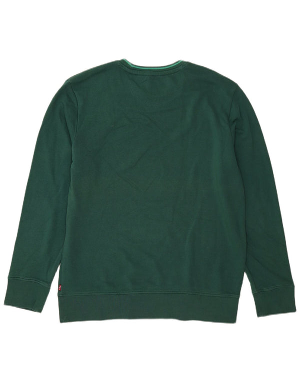 Levi's Sweatshirt Jumper XL Vert Coton Homme