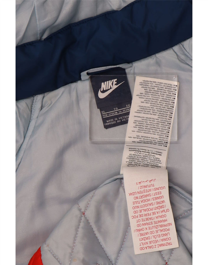 Nike Veste matelassée à capuche pour garçon 13-14 ans XL Orange Colorblock Polyester
