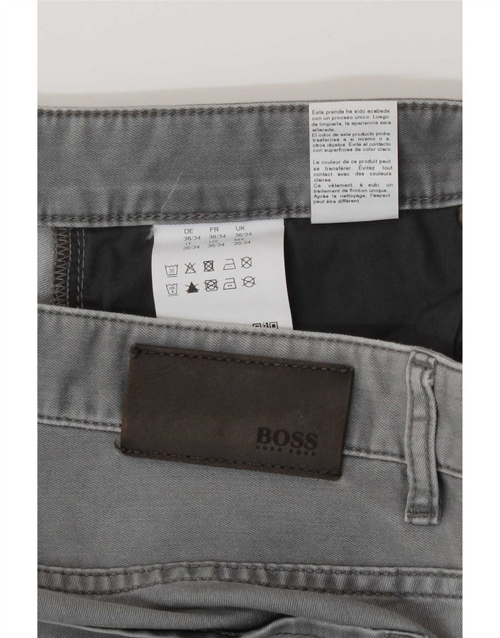 Hugo Boss Jean droit W36 L34 gris coton homme