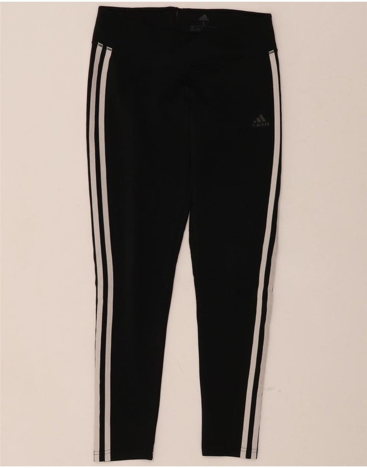 ADIDAS Femmes Climalite Leggings UK 8/10 Petit Noir Polyester