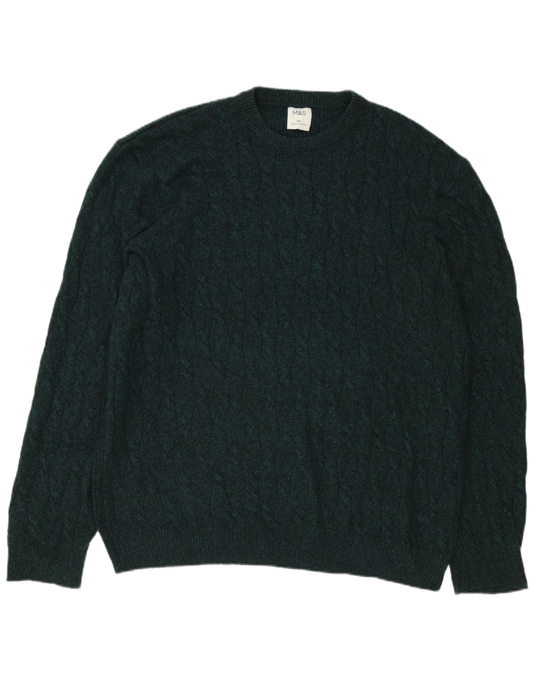 Marks & Spencer Pull ras du cou pour homme 2XL Vert Polyamide