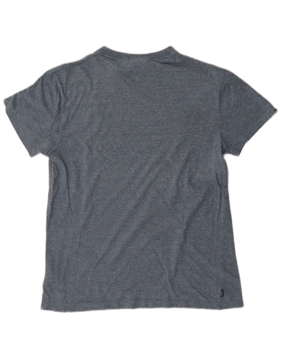 Superdry Homme T-Shirt Top Bleu Moyen Flecked Cotton