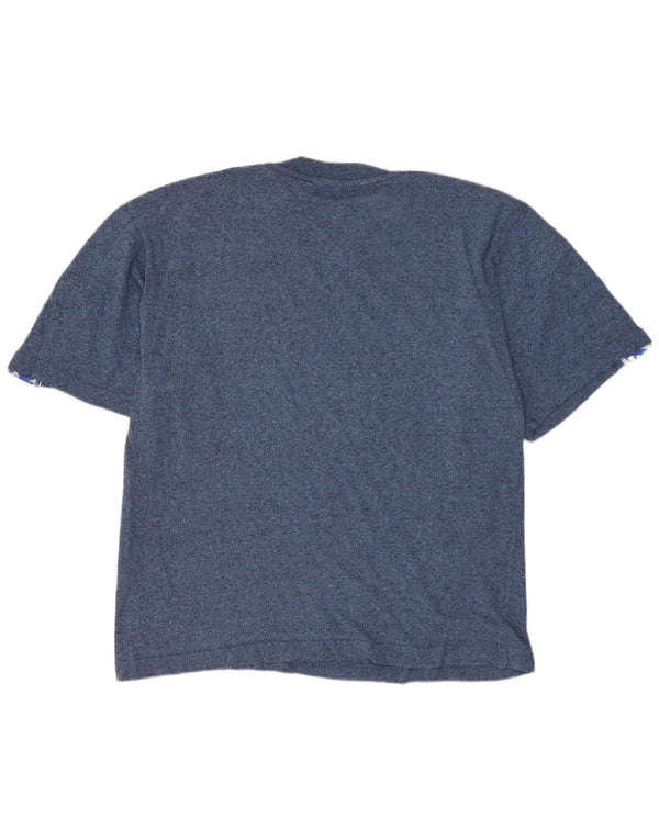 Asics T-shirt graphique pour homme UK 41 Bleu moyen en coton moucheté