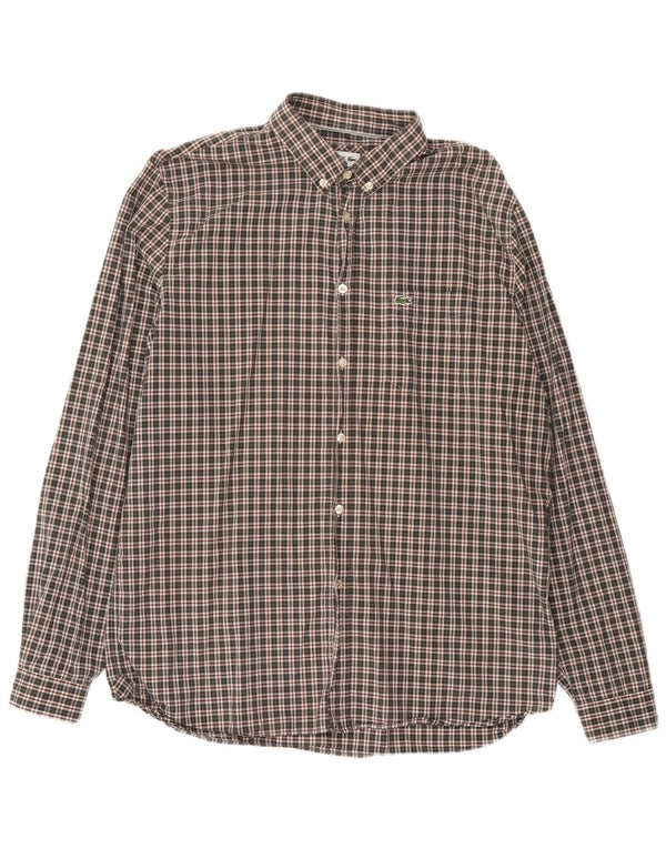 Lacoste Chemise Regular Fit Homme Taille 43 Grand Coton à Carreaux Vert