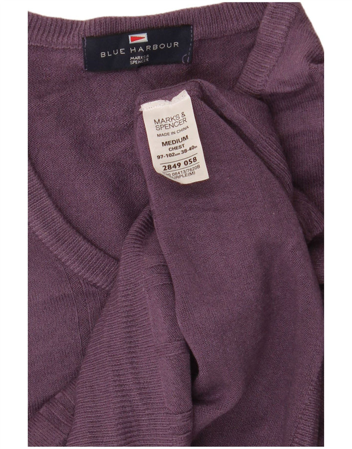 MARKS & SPENCER Pull Blue Harbor Col V Homme Violet Moyen