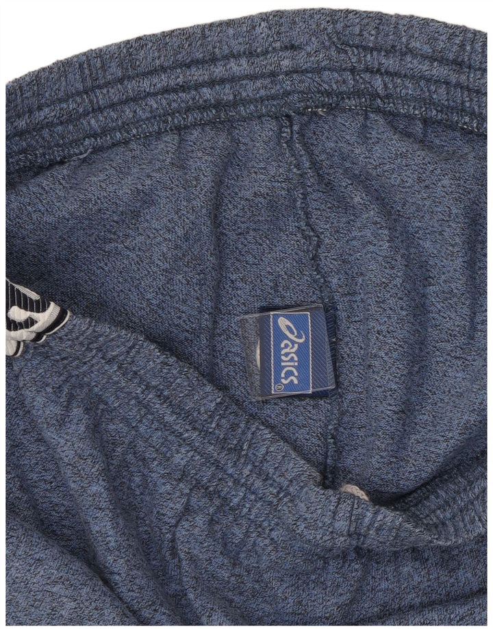 ASICS Short de sport graphique pour homme XL en coton moucheté bleu