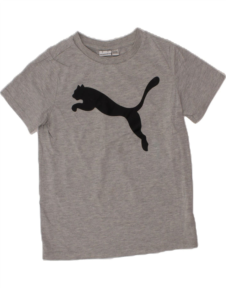 PUMA Boys Graphic T-Shirt Top 6-7 Years Grey Cotton Vintage Puma and Second-Hand Puma from Messina Hembry 