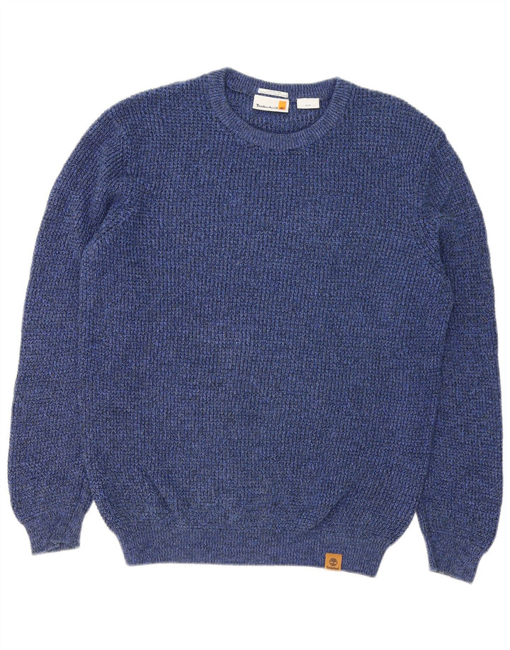 Timberland Pull Col Ras du Cou Homme Bleu Moyen Coton