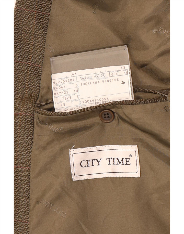 City Time Veste Blazer Double Boutonnage Homme IT 50 Grande Laine Marron