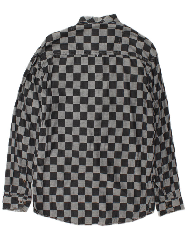 Vintage Mens Shirt Medium Grey Geometric
