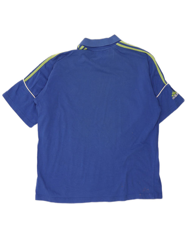 Adidas Polo Homme UK 44/46 Grand Bleu Coton