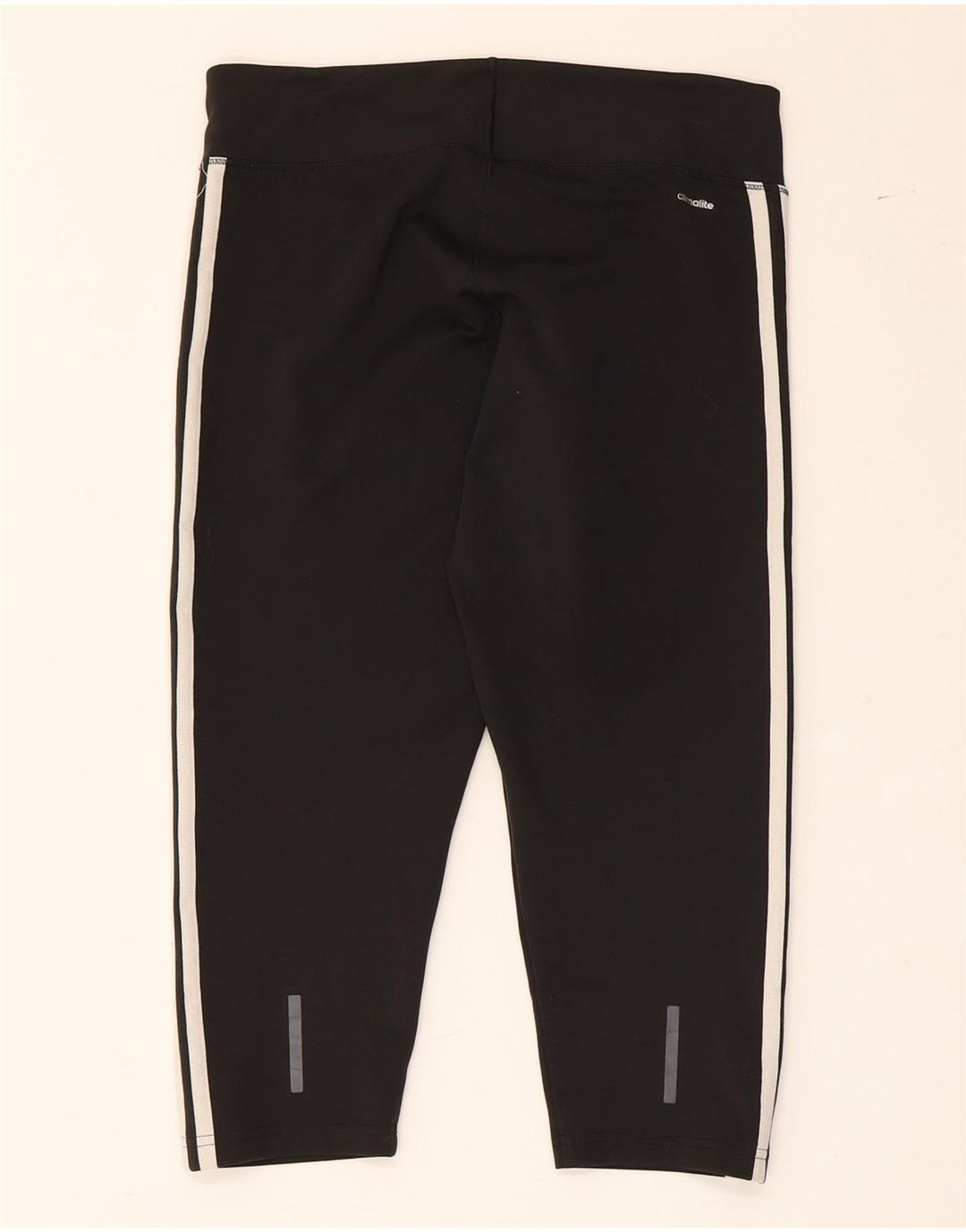 ADIDAS Femmes Climalite Capri Leggings UK 12/14 Moyen Noir Polyester