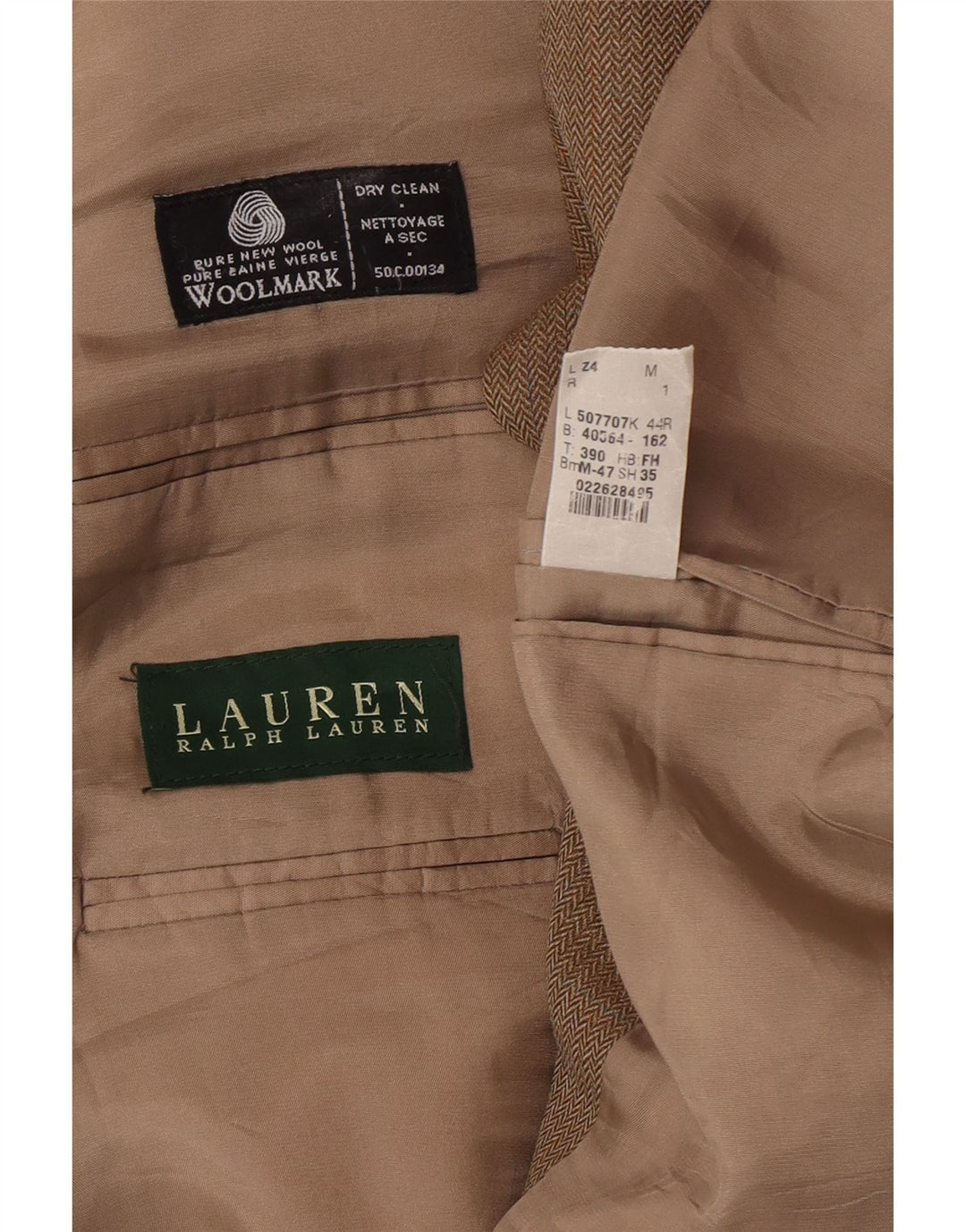 Ralph Lauren Veste blazer régulière pour homme UK 44 2XL Marron à chevrons