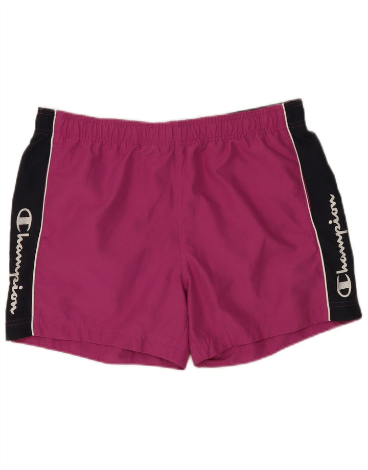 Champion Short de bain graphique pour homme, grand, violet, color block, polyester
