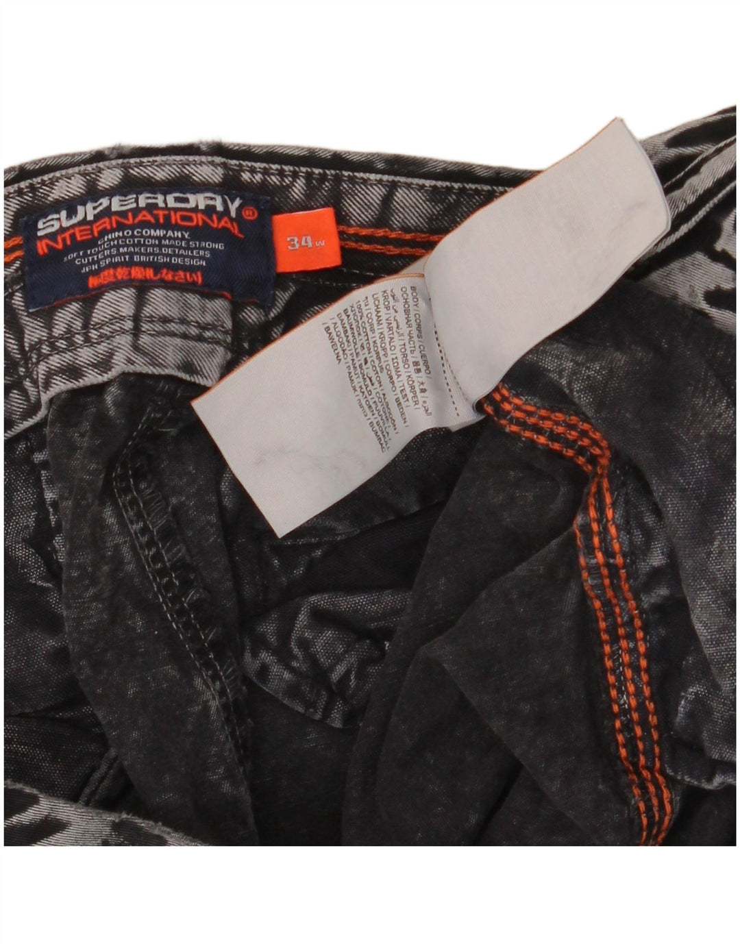 Superdry Short en Jean W34 Large Gris Coton Homme