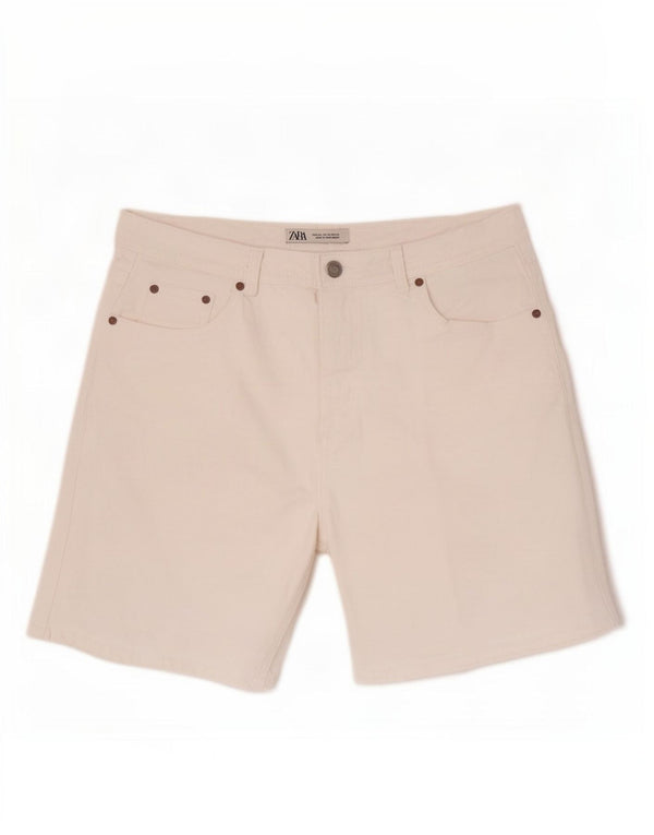 Zara Short en jean pour homme EU 44 Large W34 Coton blanc