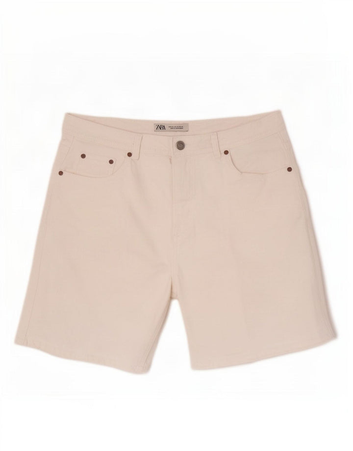 Zara Short en jean pour homme EU 44 Large W34 Coton blanc