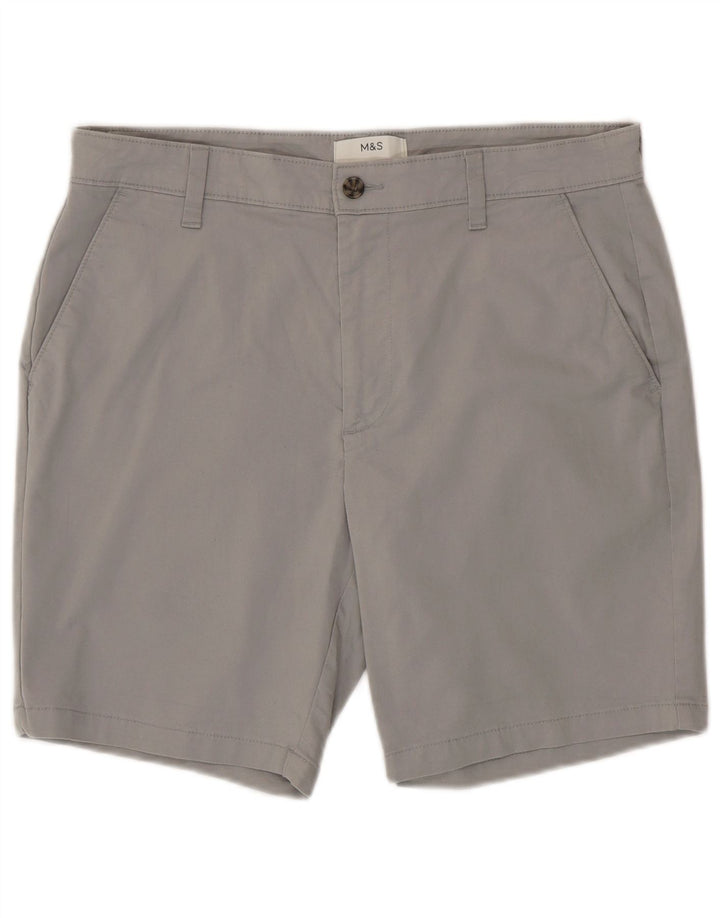Marks & Spencer Short Chino Homme W34 Grand Gris Coton
