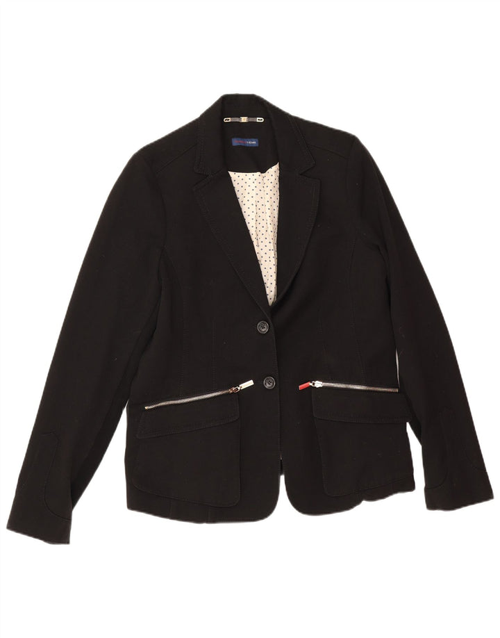 Trussardi Jeans Veste Blazer 2 Boutons Femme UK 14 Noir Moyen