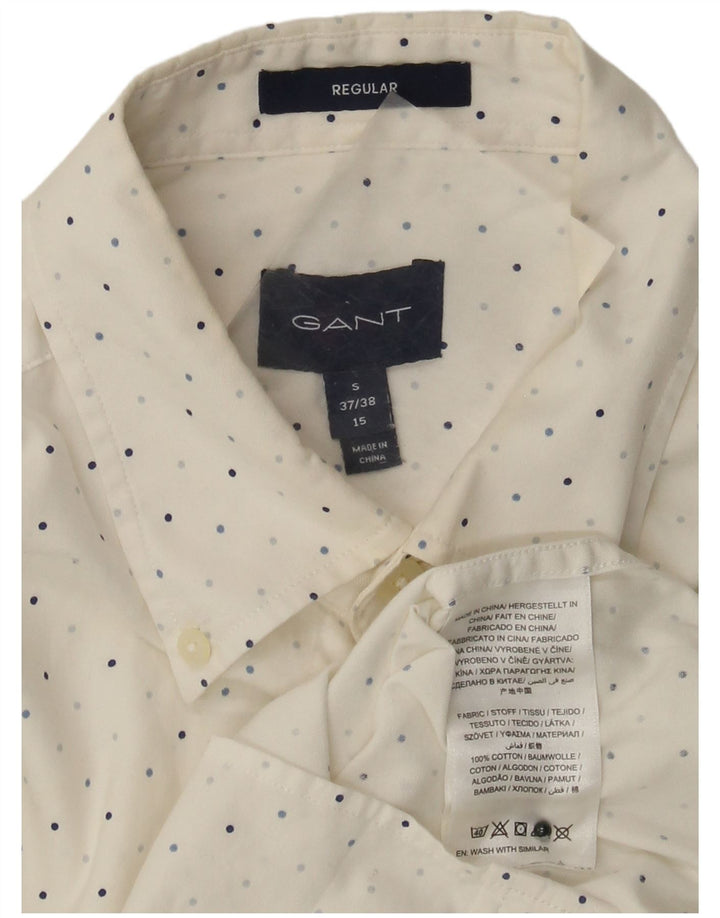 Gant Chemise coupe régulière pour homme Taille 15 Coton à pois blanc moyen