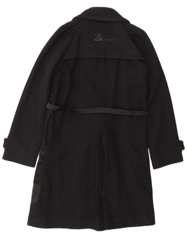 Desigual Manteau Femme EU 44 XL Laine Florale Noire