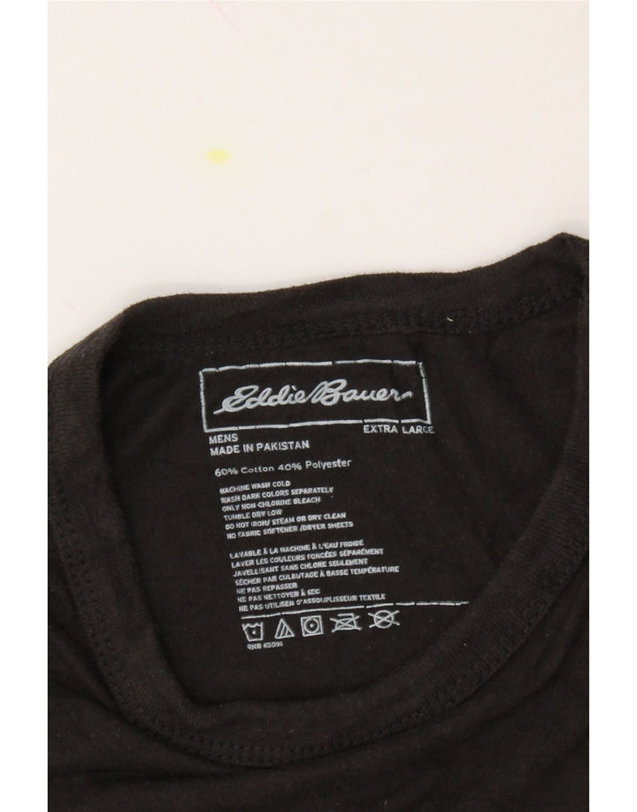 EDDIE BAUER Mens T-Shirt Top XL Black Cotton Vintage Eddie Bauer and Second-Hand Eddie Bauer from Messina Hembry 