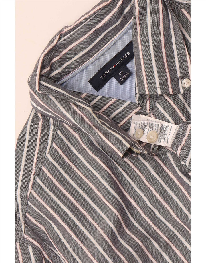 Tommy Hilfiger Chemise Homme Petit Gris Coton à Rayures