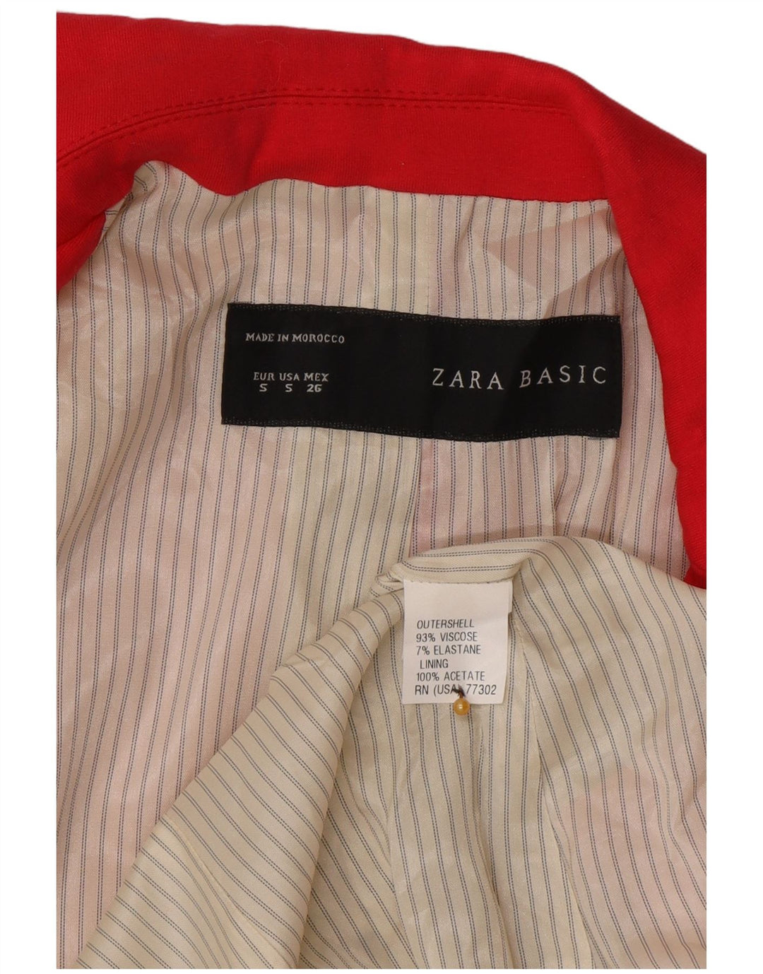 Zara Veste Blazer 1 Bouton Femme UK 10 Petite Viscose Rose