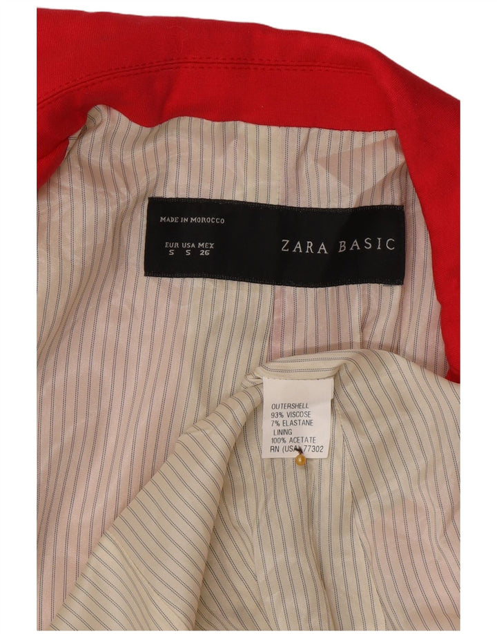 Zara Veste Blazer 1 Bouton Femme UK 10 Petite Viscose Rose