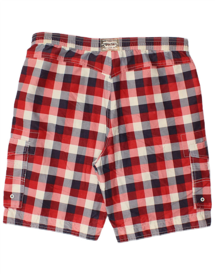Levi's Short de Bain Homme XL Rouge Carreaux Polyester