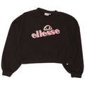 Ellesse Sweat-shirt oversize Crop Graphic pour femme UK 14 Noir moyen