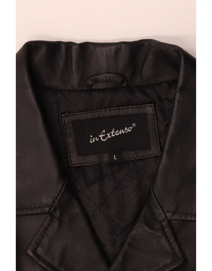 veste en cuir homme vintage UK 40 Grand Noir