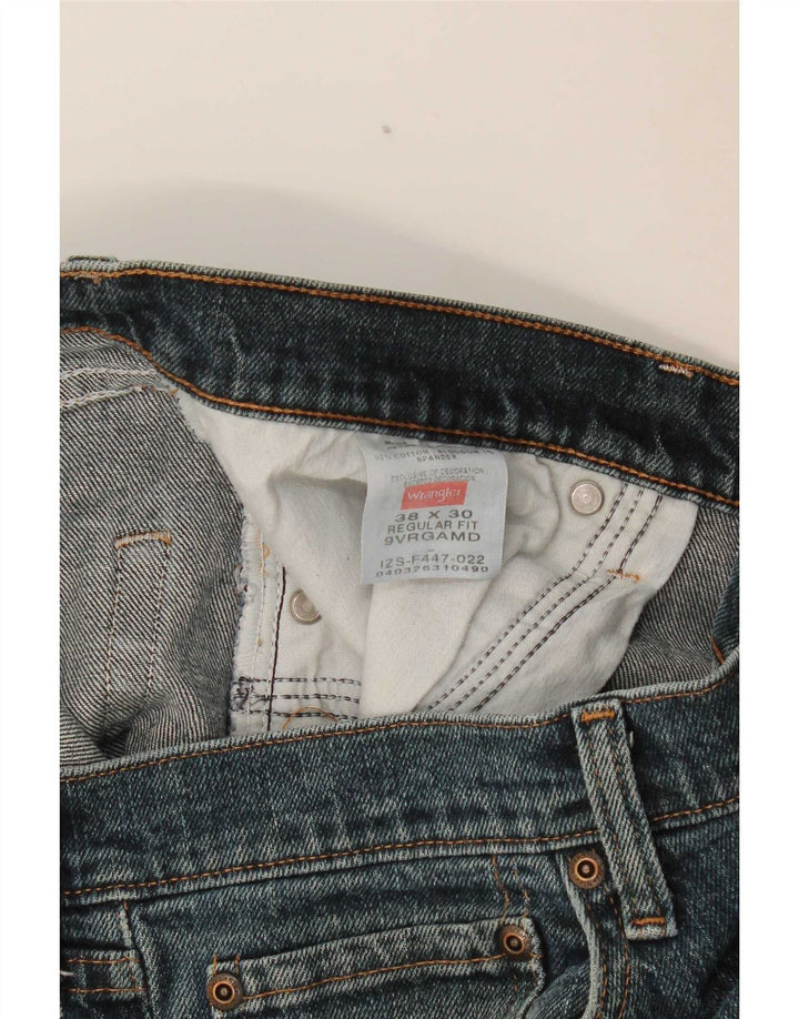 Wrangler Jean droit coupe droite W38 L30 pour homme en coton bleu