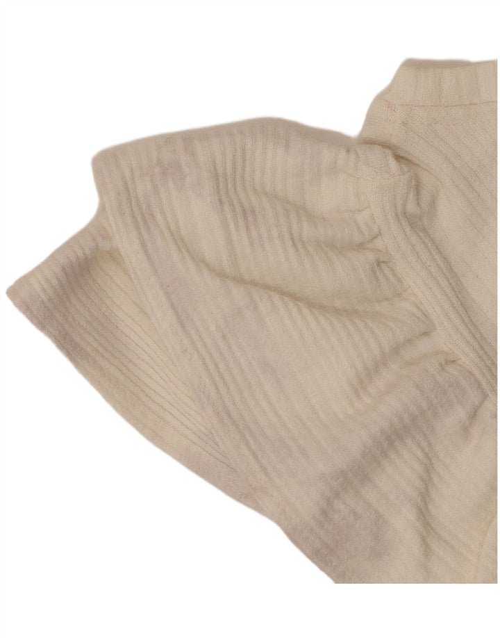 Zara Womens Crop Blouse Top UK 14 Large Blanc Cassé Polyester