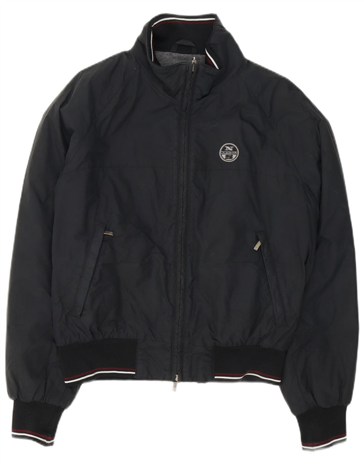 North Sails Veste Bomber Homme UK 38 Medium Noir Rayé Polyamide