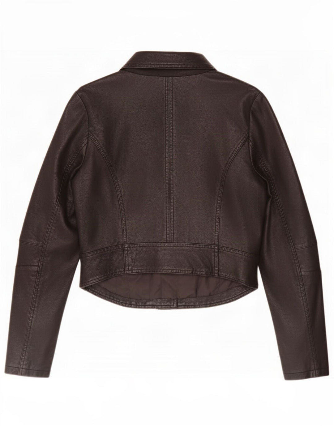 Urban Bliss Veste de motard en cuir court pour femme UK 12 Noir moyen