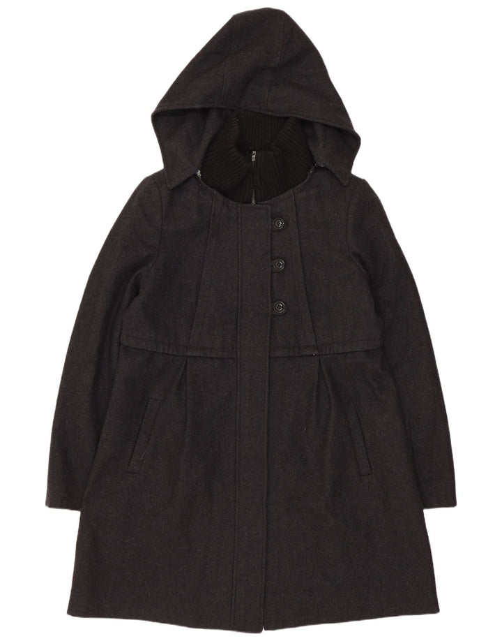 Dkny Manteau à capuche pour femme US 14 XL Laine grise
