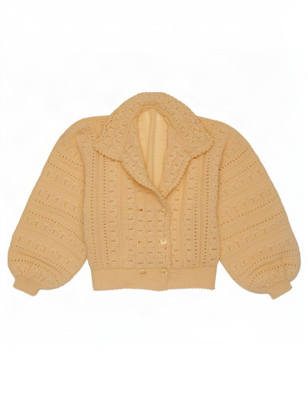 vintage Femme Cardigan Pull UK 14 Moyen Off White