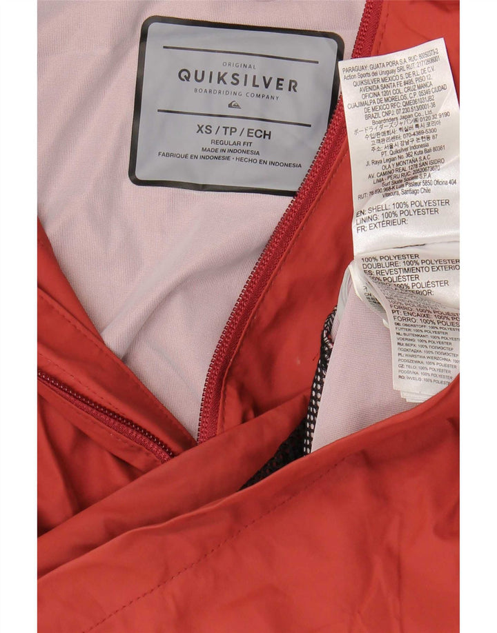 Quiksilver Veste de pluie à capuche coupe régulière pour homme UK 36 XS Rouge Polyester