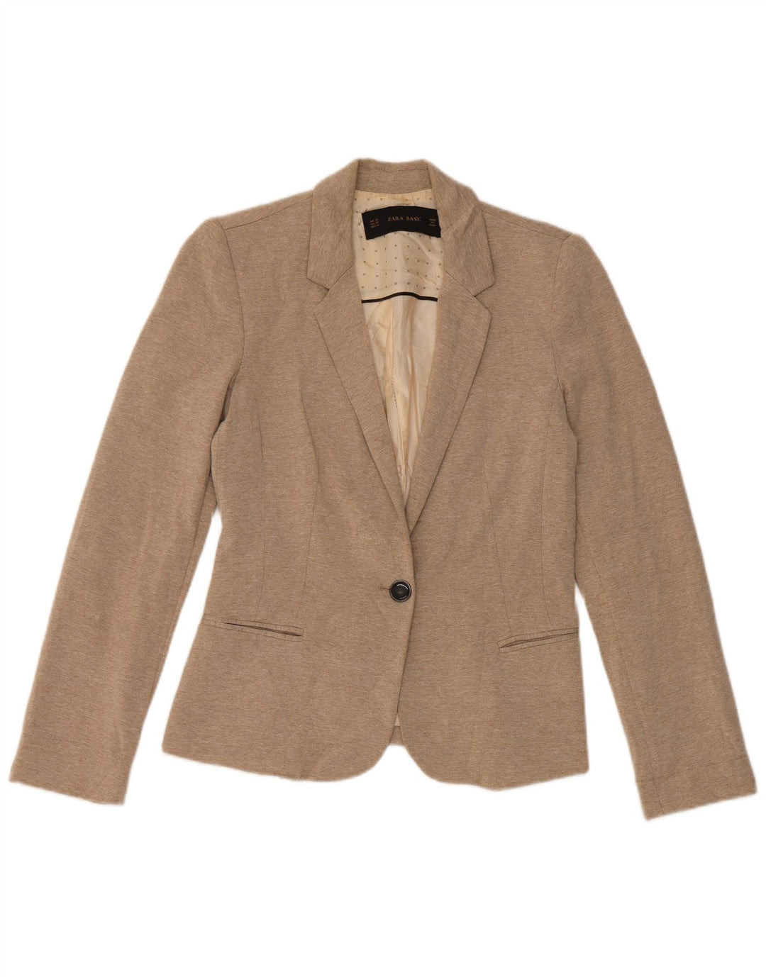 Zara Veste blazer à 1 bouton pour femme UK 6 XS Beige
