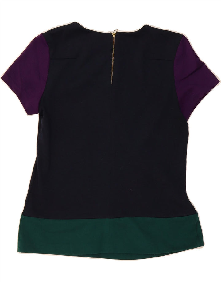 MASSIMO DUTTI Womens Blouse Top UK 12 Medium Black Colourblock Polyester Vintage Massimo Dutti and Second-Hand Massimo Dutti from Messina Hembry 