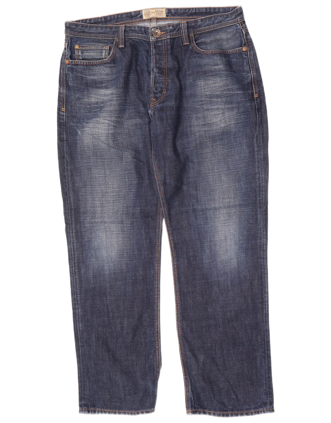 Fat Face Jean droit homme W36 L31 bleu marine coton