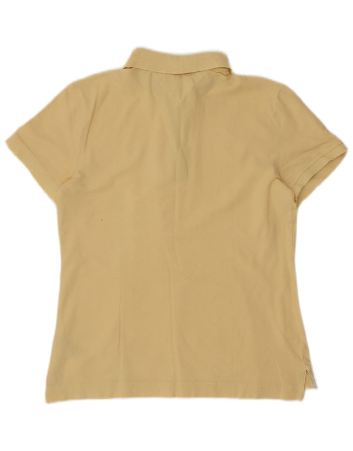 TOMMY HILFIGER Polo Femme UK 14 Large Jaune Coton