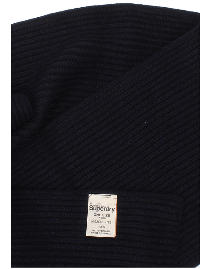 Superdry Écharpe rectangulaire en tricot taille unique bleu marine acrylique classique