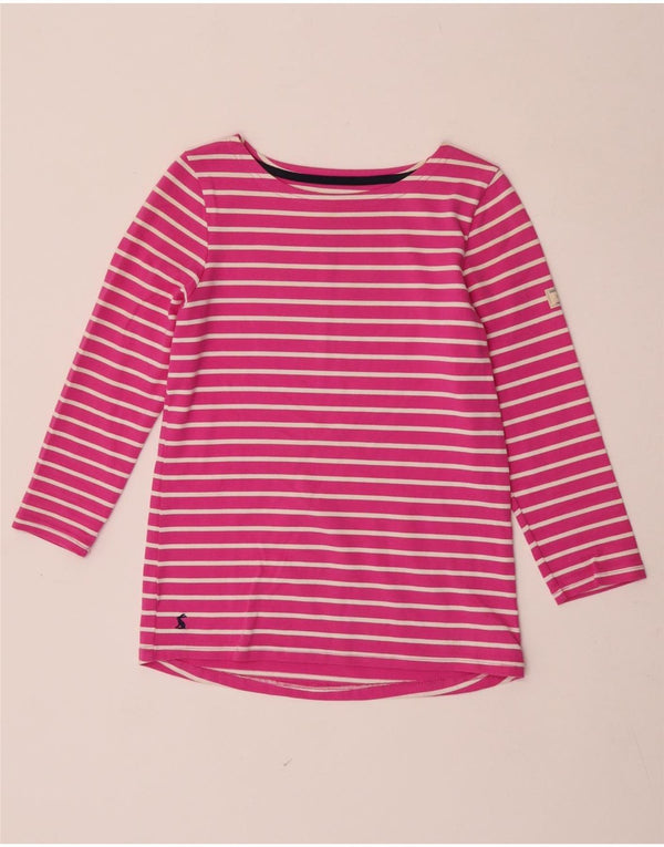 Joules Haut Femme Manches 3/4 UK 8 Petit Rose Rayé Coton