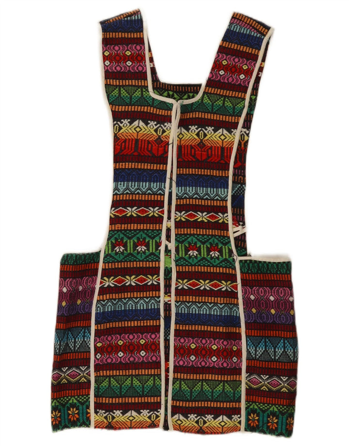 Tunique sans manches vintage pour femmes, taille unique, géométrique multicolore
